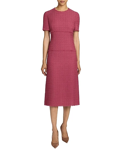 Santorelli Giulia Short Sleeve A-Line Tweed Dress