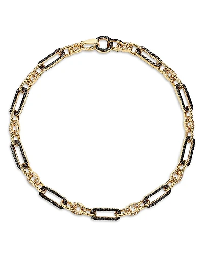 Bloomingdale's Fine Collection Black & White Diamond Chain Link Bracelet