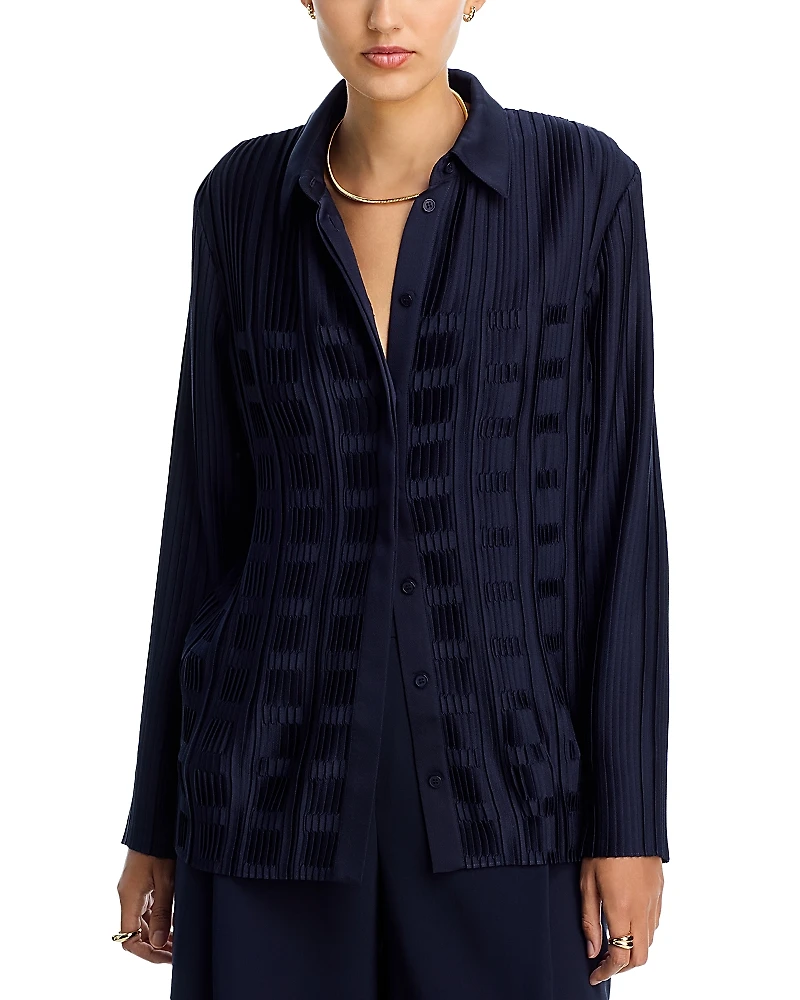 Lafayette 148 New York Plisse Blouse