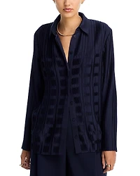Lafayette 148 New York Plisse Blouse