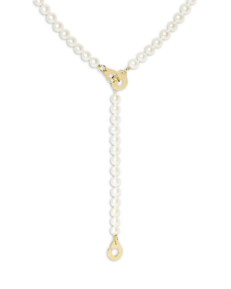 Dinh Van 18K Yellow Gold Menottes Dinh Van Freshwater Pearl Lariat Necklace, 19.37