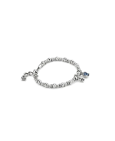 UNOde50 Sterling Silver Plated With Pearl and Blue Crystal Bracelet