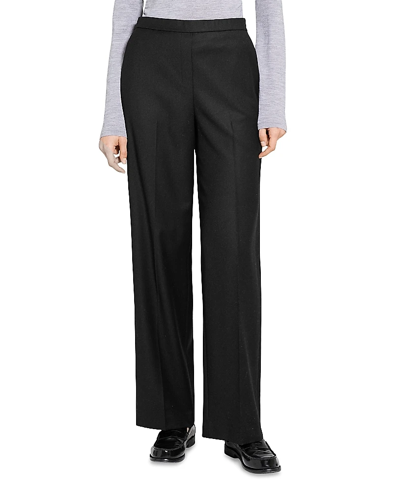 Theory Wide Leg Pull On Full Length Pants