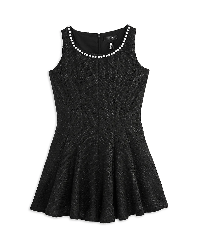 Aqua Girls' Tweed Sleeveless Dress - Big Kid Exclusive