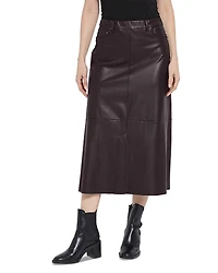 Lysse Warren Faux Leather Midi Skirt