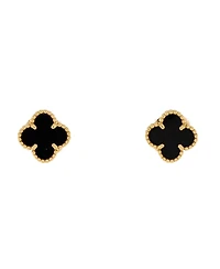 Pre-Owned Van Cleef & Arpels Sweet Alhambra Stud Earrings 18K Gold and Onyx