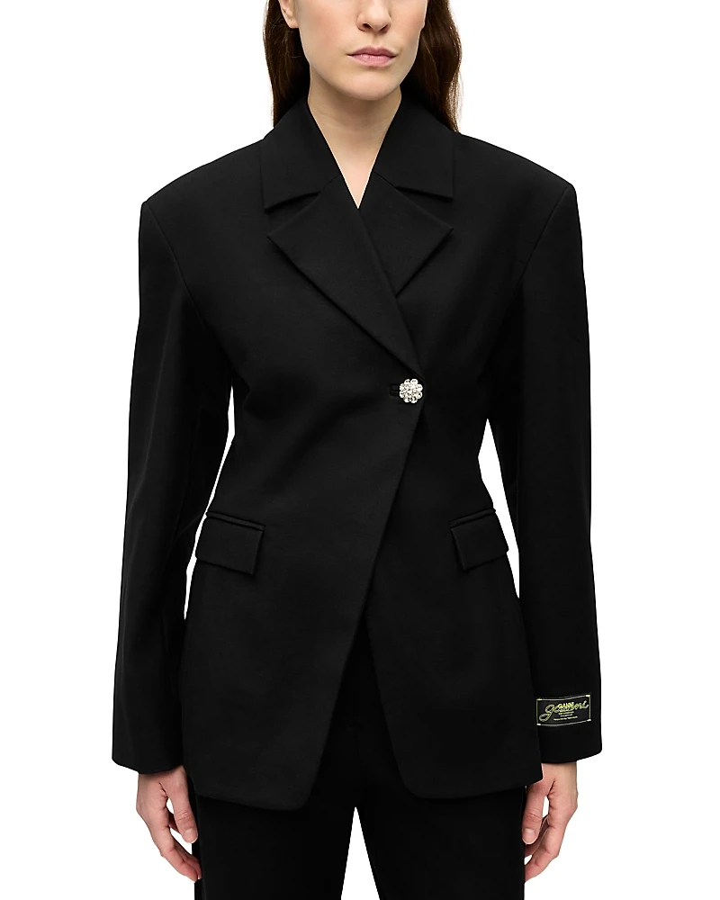 Ganni Asymmetrical Button Blazer