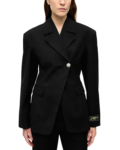 Ganni Asymmetrical Button Blazer
