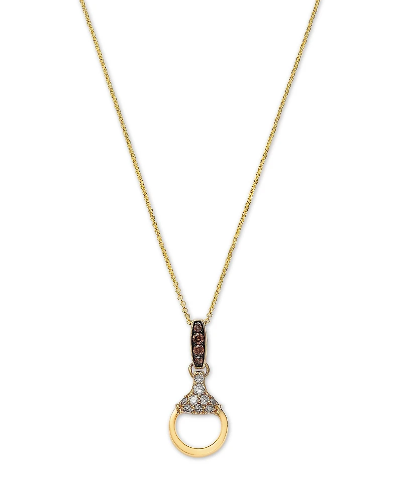 Bloomingdale's Fine Collection Multicolor Diamond Drop Circle Pendant Necklace