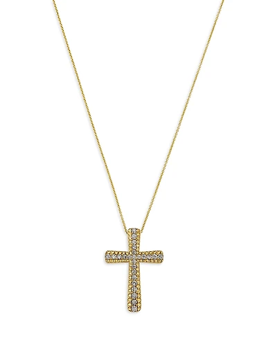 Bloomingdale's Fine Collection Champagne Diamond Cross Pendant Necklace