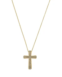 Bloomingdale's Fine Collection Champagne Diamond Cross Pendant Necklace