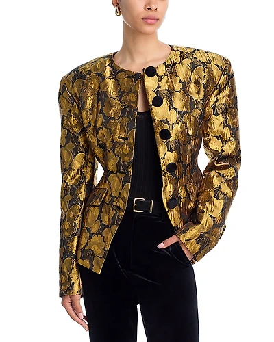 Ronny Kobo Wanda Metallic Jacquard Blazer