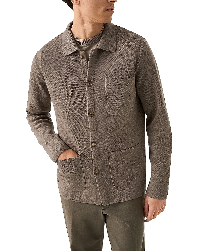 Eton Relaxed Fit Merino Wool Overshirt