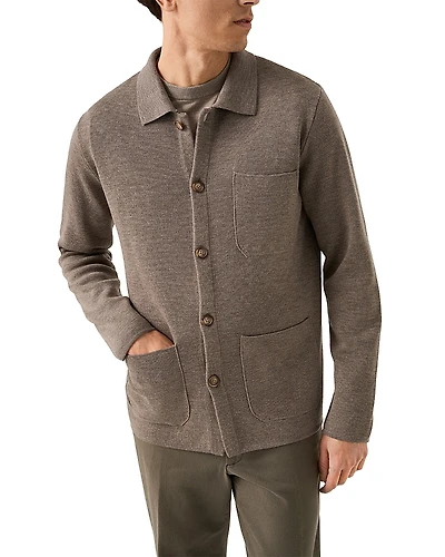 Eton Relaxed Fit Merino Wool Overshirt