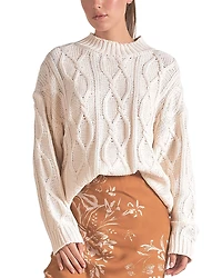 Elan Cable Knit Crewneck Sweater