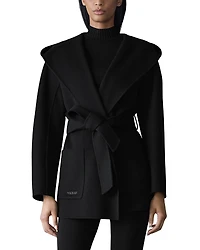 Mackage Wool Wrap Coat with Sash Belt