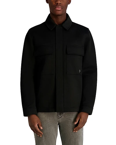 Karl Lagerfeld Paris Twill Collared Shirt Jacket