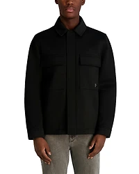 Karl Lagerfeld Paris Twill Collared Shirt Jacket