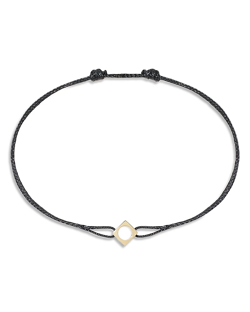 Dinh Van Open Cube Charm Cord Slider Bracelet