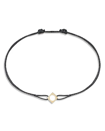 Dinh Van Open Cube Charm Cord Slider Bracelet