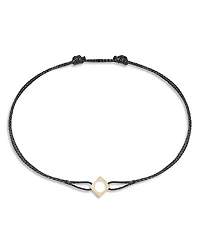 Dinh Van Open Cube Charm Cord Slider Bracelet