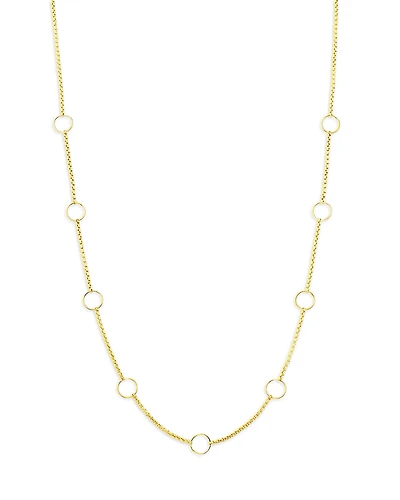 Zoe Chicco 14K Yellow Gold Simple Gold Open Circle Box Chain Necklace, 14-16