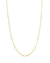 Zoe Chicco 14K Yellow Gold Simple Gold Open Circle Box Chain Necklace, 14-16