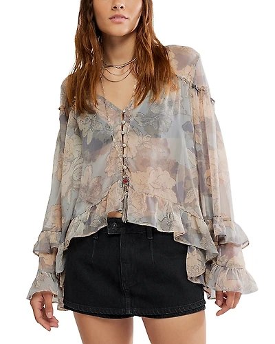 Free People Day Dreaming Ruffled Blouse