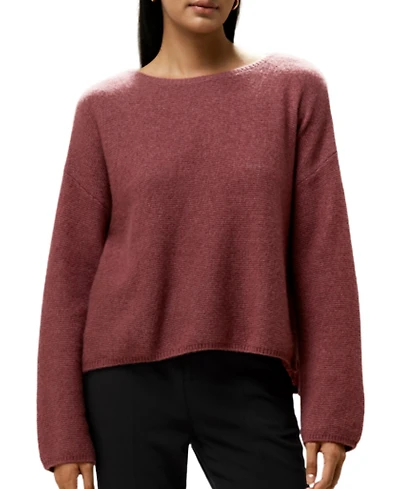 Lilysilk Relaxed Fit Drop-Shoulder Silk Cashmere Blend Sweatshirt