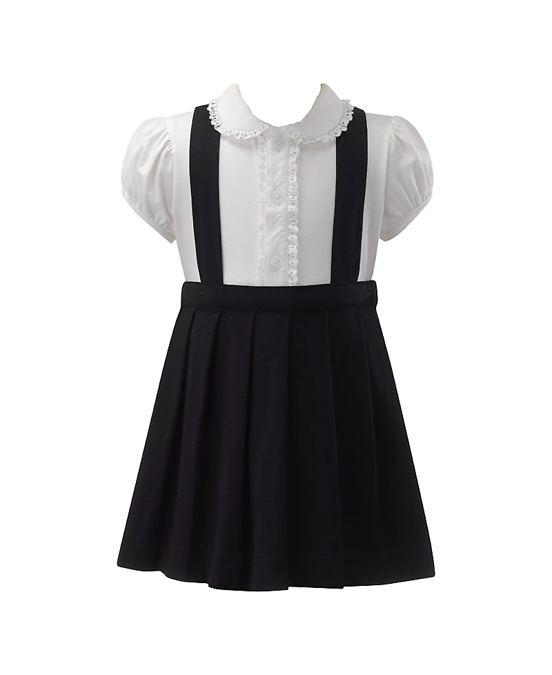 Rachel Riley Girls' Eloise Jersey Blouse & Pinafore Set - Little Kid, Big Kid