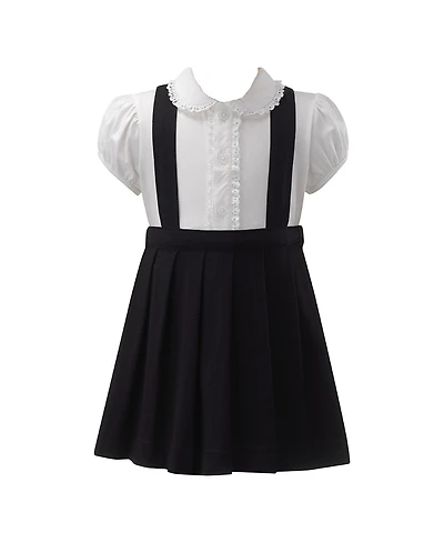 Rachel Riley Girls' Eloise Jersey Blouse & Pinafore Set - Little Kid, Big Kid
