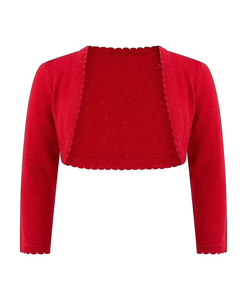 Rachel Riley Girls' Sparkle Scalloped Bolero Sweater - Little Kid, Big Kid
