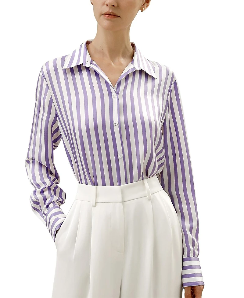 Lilysilk Amalfi Stripe Silk Shirt