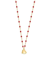 Gigi Clozeau 18K Yellow Gold Mini Gigi Lucky Heart Resin Bead Pendant Necklace