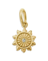 Gigi Clozeau 18K Yellow Gold Pirate Diamond Accent Lucky Sun Pendant, 0.01 tcw