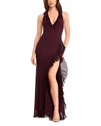 Dress the Population Kathleen Ruffled Halter Gown