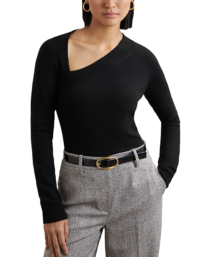 Reiss Zoie Asymmetric Long Sleeve Top