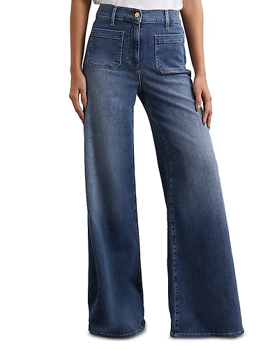 Reiss Bella High Rise Wide Leg Jeans