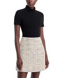 Theory Short Sleeve Roll Neck Mini Dress