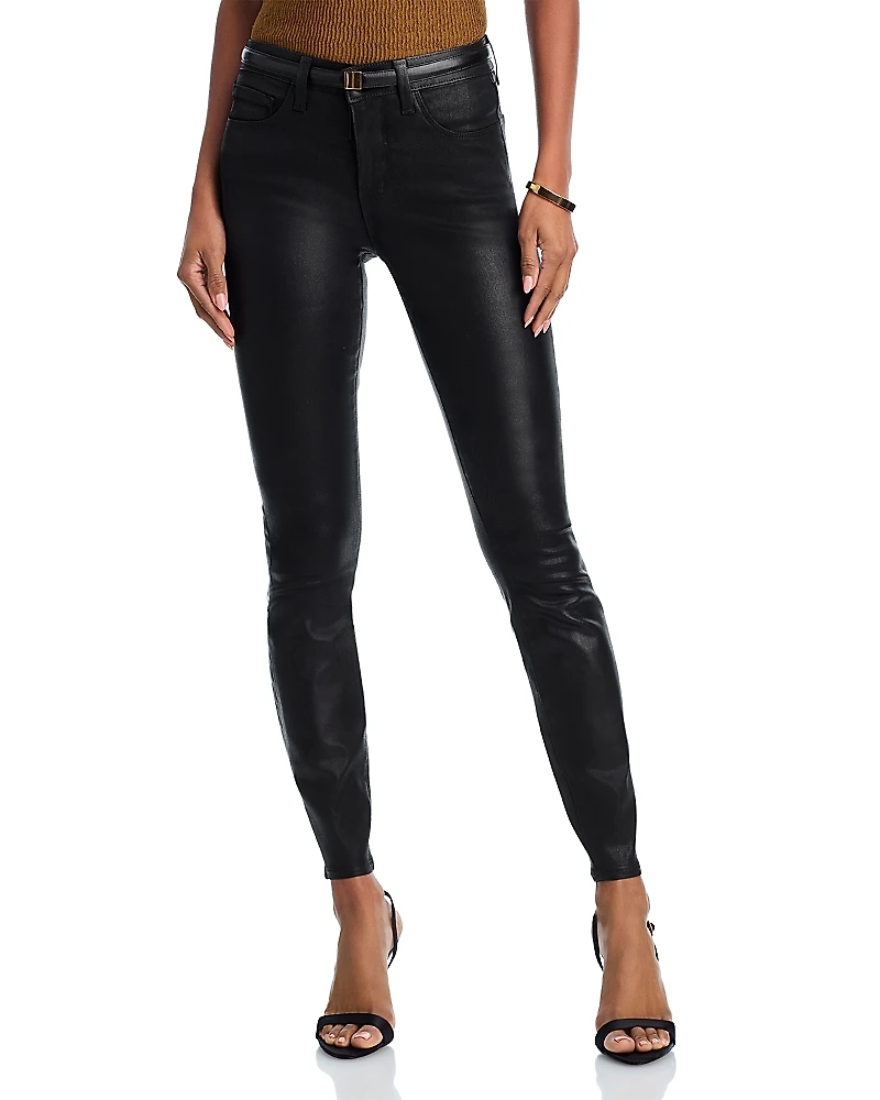 L'Agence Marguerite Coated High Rise Skinny Jeans