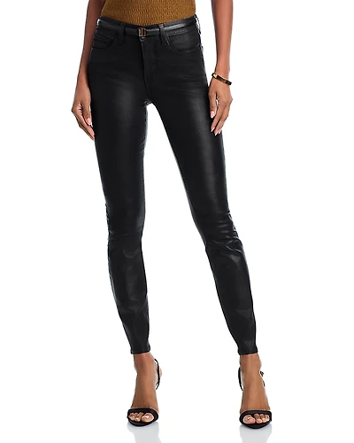 L'Agence Marguerite Coated High Rise Skinny Jeans