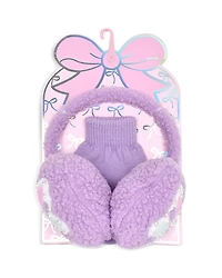 Omg Accessories Girls' Butterfly Earmuffs & Gloves Set - Big Kid