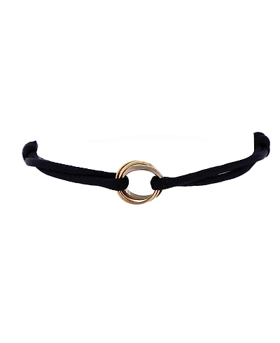 Pre-Owned Cartier Trinity On Cord Bracelet Silk Cord with 18K Tricolor Gold