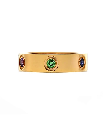 Pre-Owned Cartier Love 6 Stone Band Ring 18K Gold with Sapphires, Amethyst, and Garnets