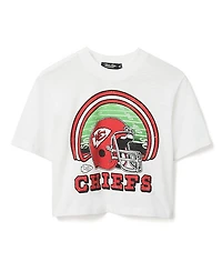Junk Food Clothing Women's Nfl Kansas City Chiefs Game Time Mock Neck Crop Tee