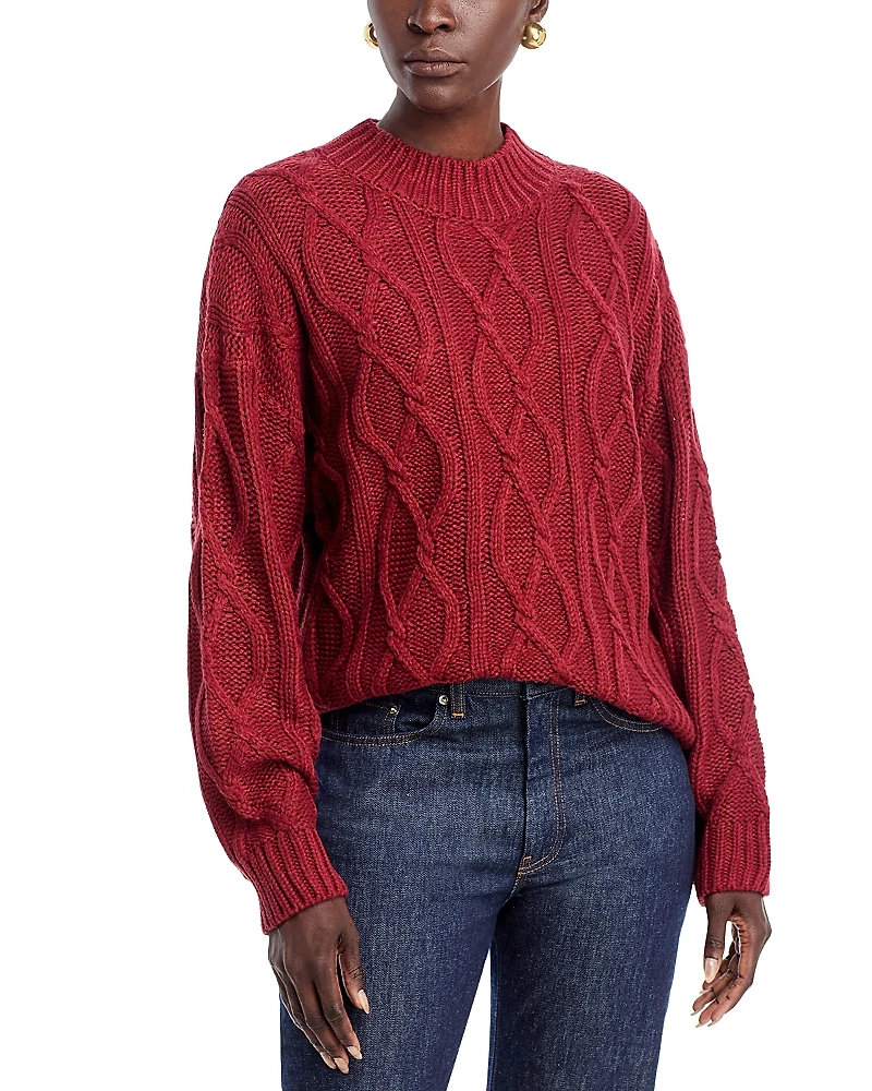 Elan Cable Knit Crewneck Sweater
