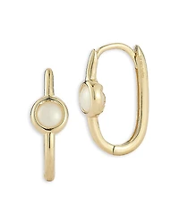 Bloomingdale's Fine Collection Freshwater Pearl Bezel Huggie Hoop Earrings