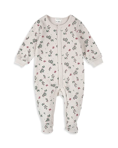 Firsts by petit lem Girls' Holly Print Footed Sleeper - Baby