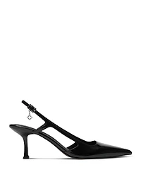 Maje Women's Pointed Toe Patent Leather Slingback Pumps