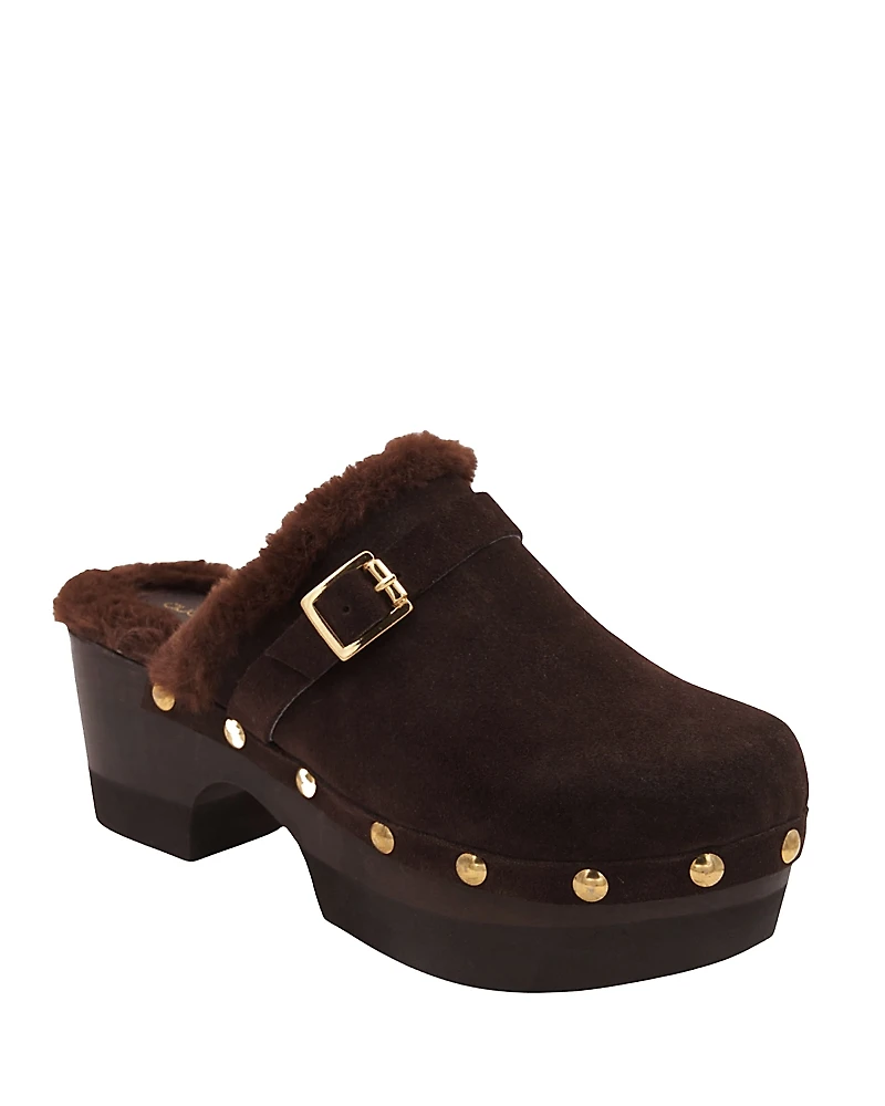 Andre Assous Women's Orla Faux Fur Lined Suede Clogs